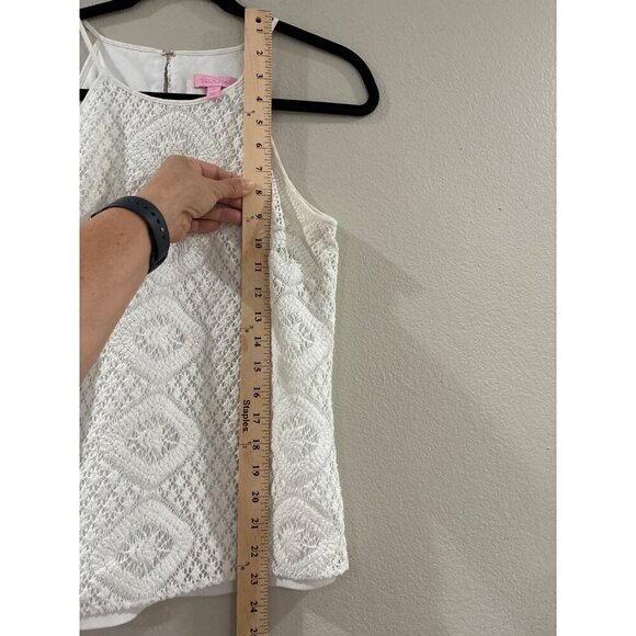 Lilly Pulitzer chic Top Womens Reema Lace Halter Top in Resort White Size small - Picture 8 of 10